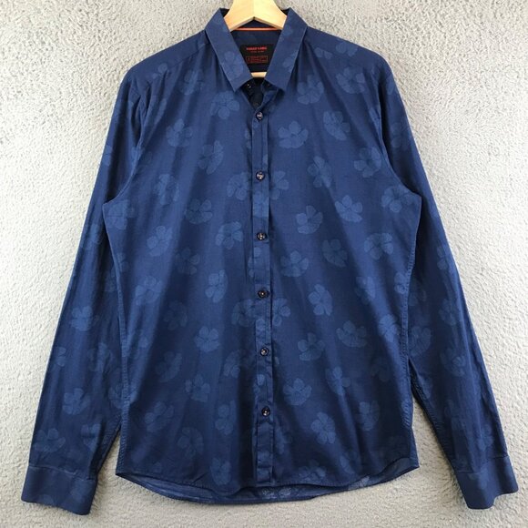 Jared Lang Cotton Long Sleeve Casual Shirt All-Over Floral Men size M - Picture 1 of 9